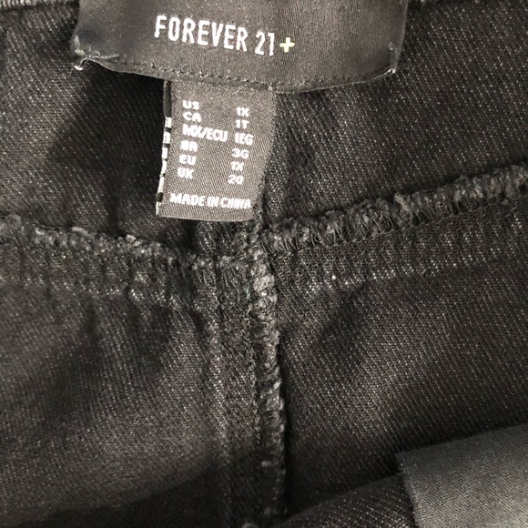 Forever 21 Black Denim Skirt w/Buttons - Picture 3 of 4